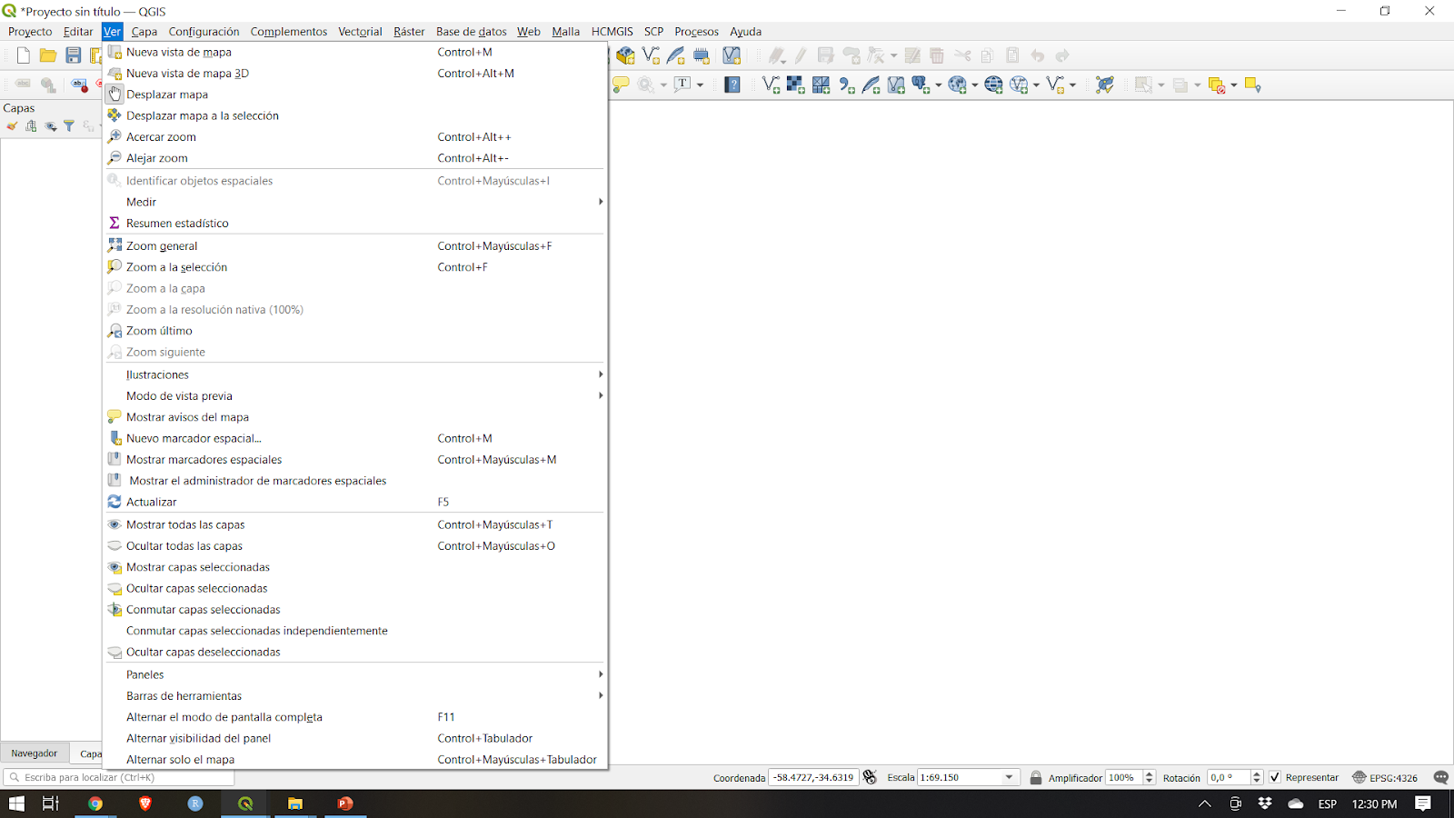 Open QGIS and click on View menu