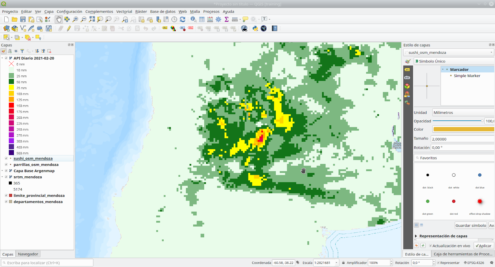 Flood hazard map from WMS loaded in QGIS