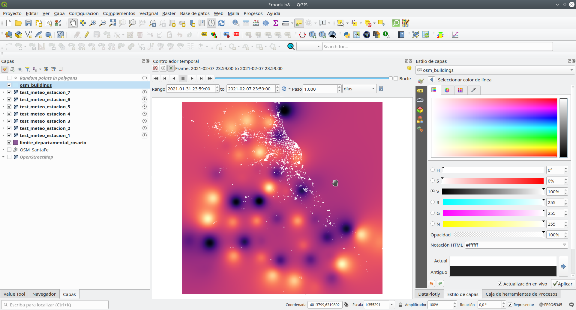 Selecting other layers to be visible in the temporal animation