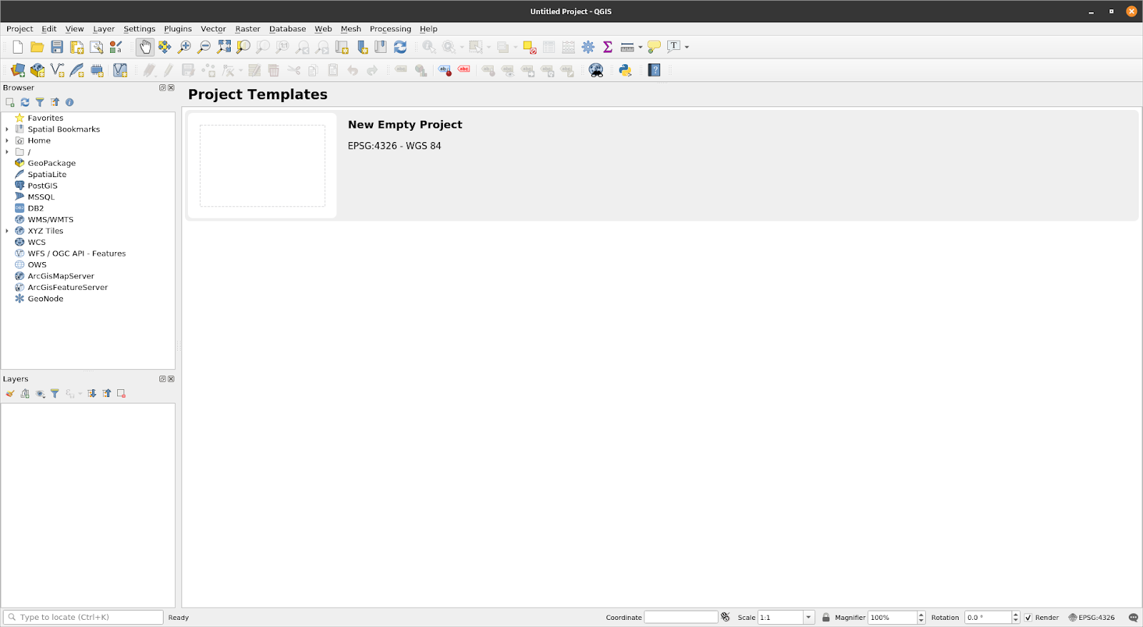 The QGIS interface