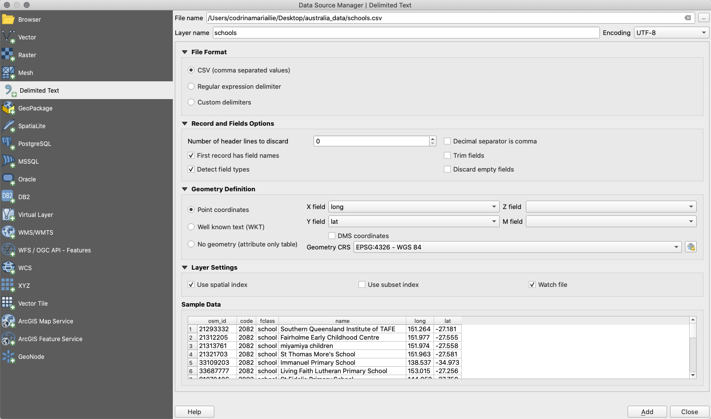 Loading a CSV file