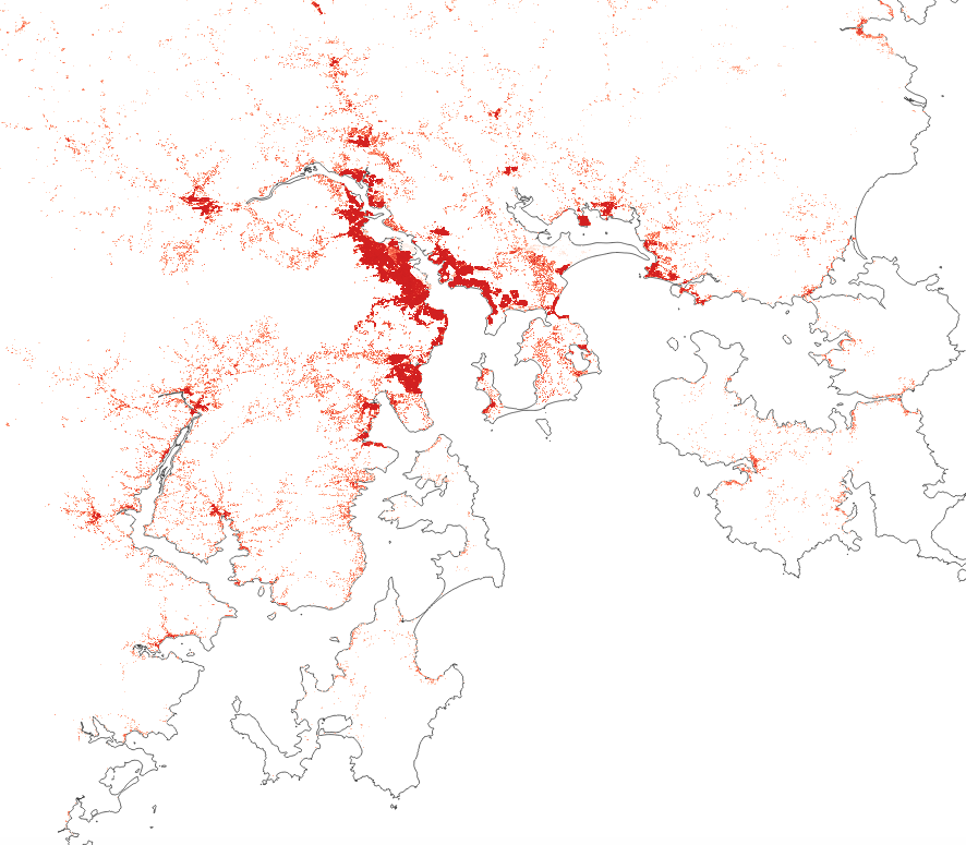 Zoomed-in map