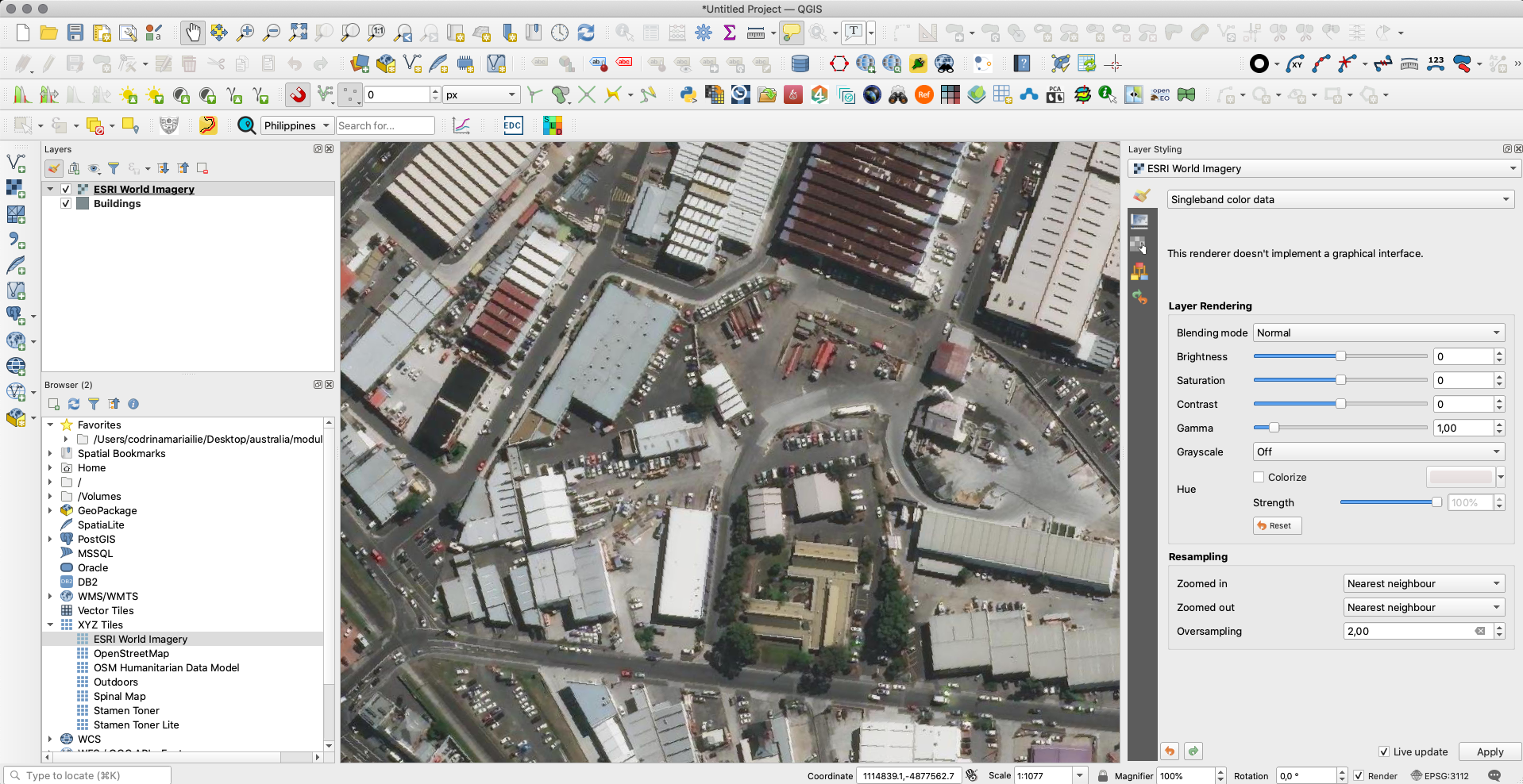 ESRI World Imagery layer zoomed in