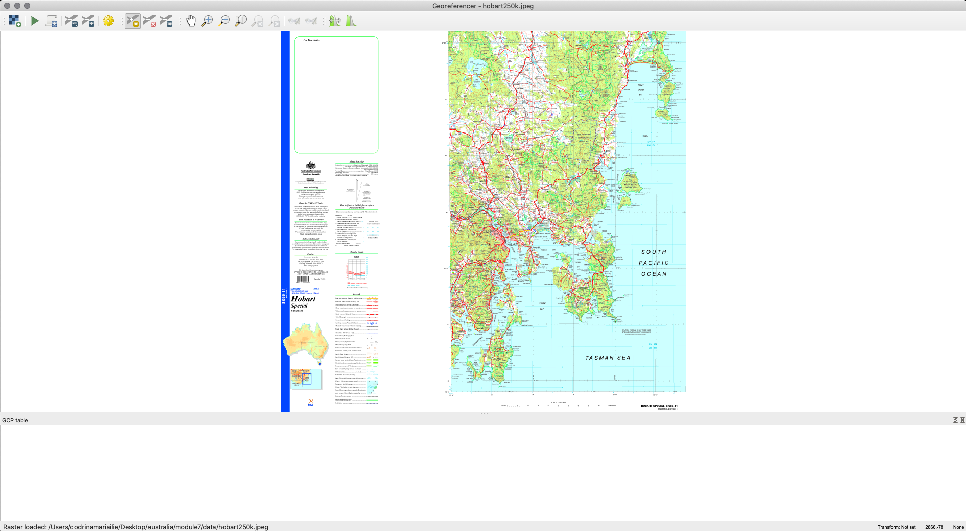 Map in Georeferencer canvas