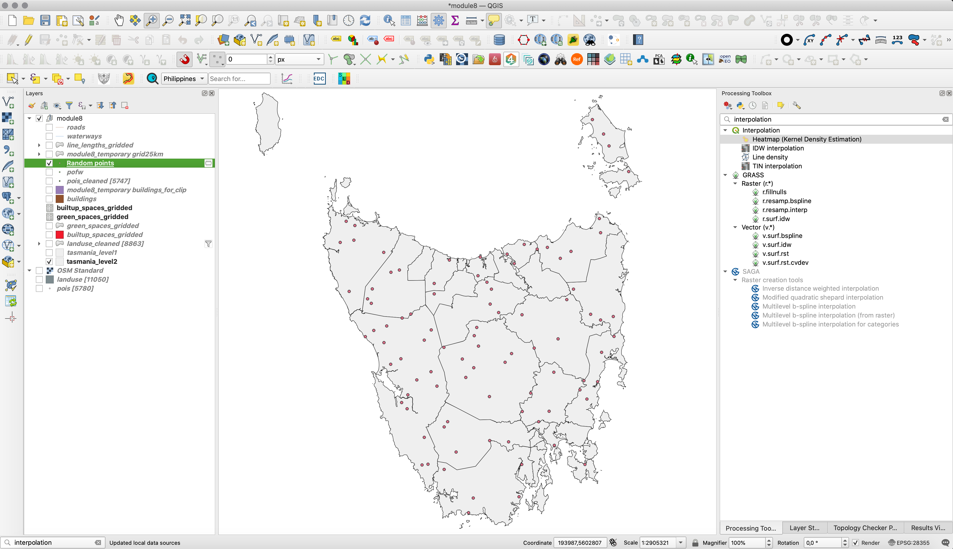 Point data layer - randomly created within specified polygons