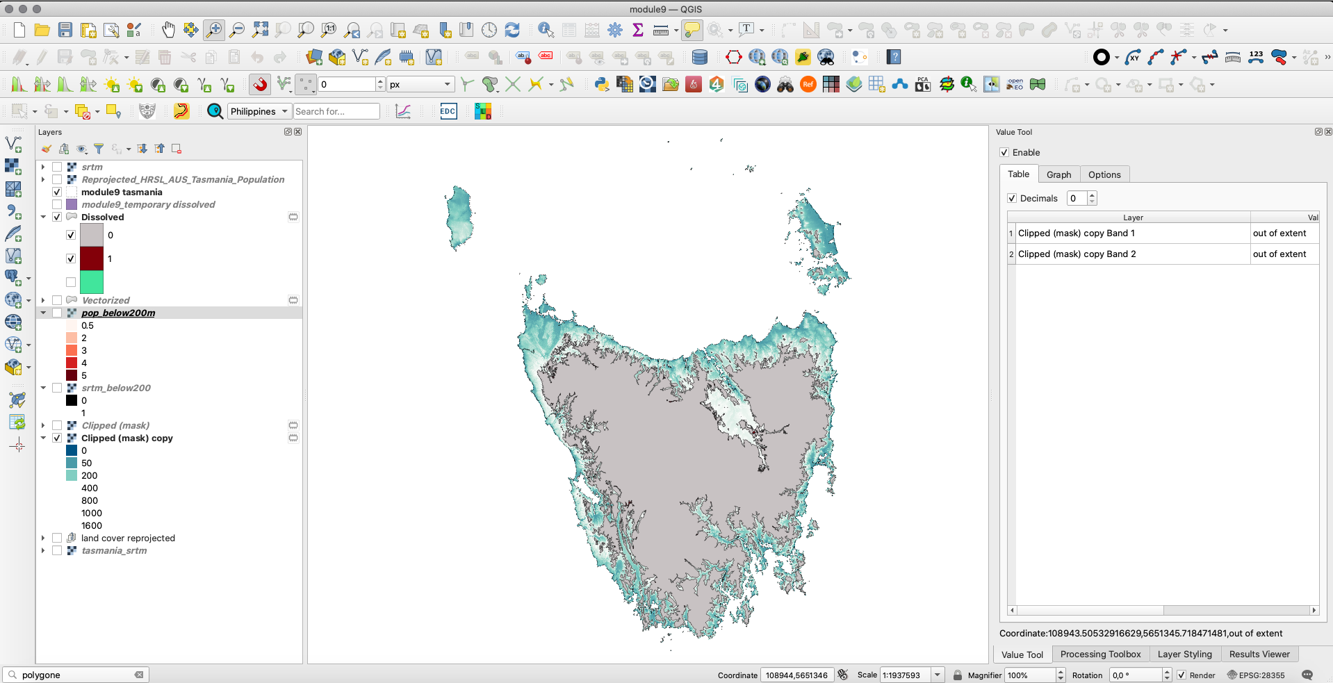 Result of converting a raster dataset to a vector dataset