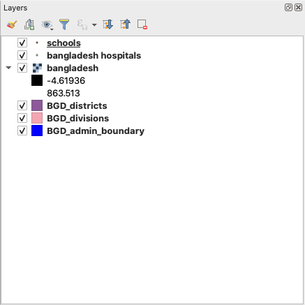 Layers Panel with all layers loaded