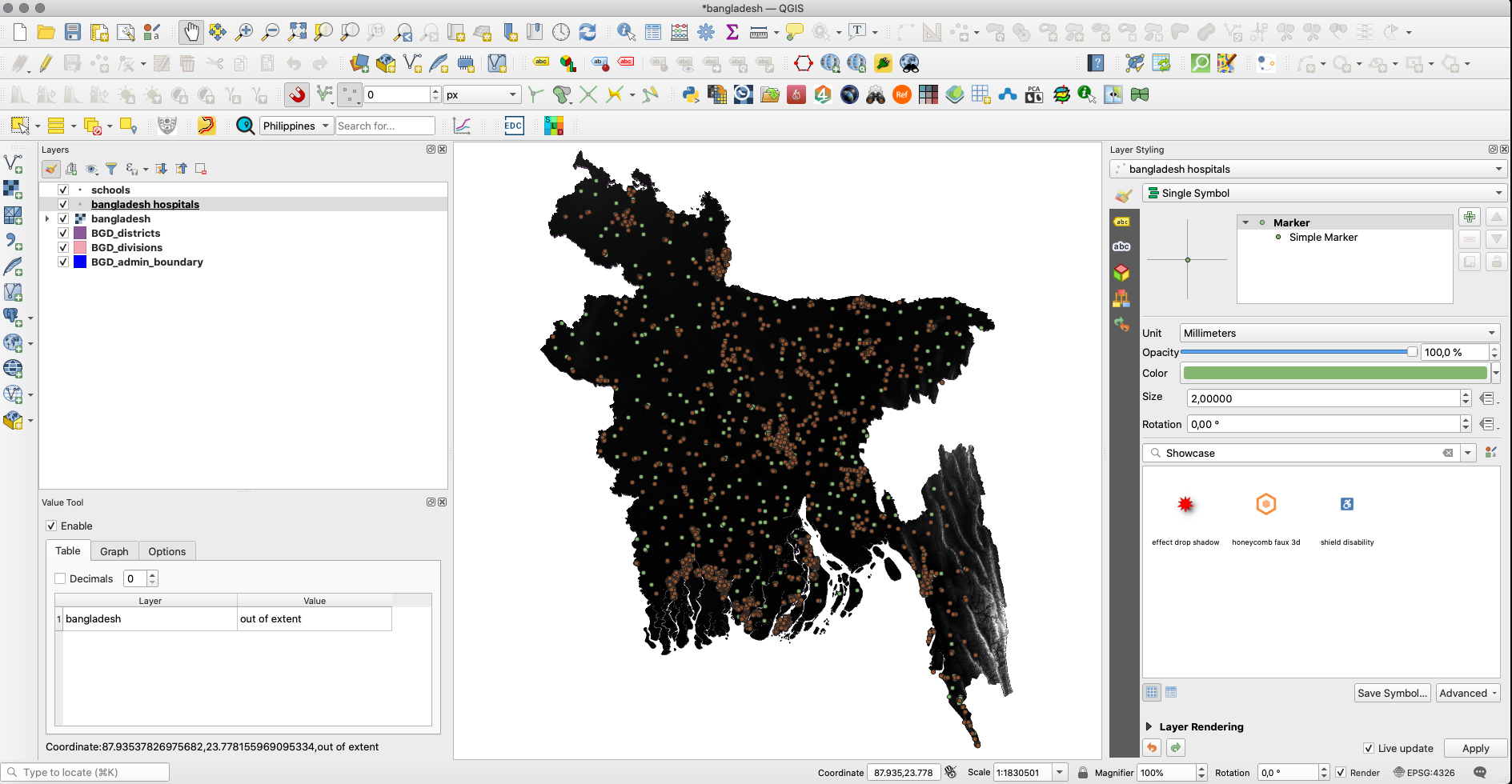 QGIS Interface with all layers loaded