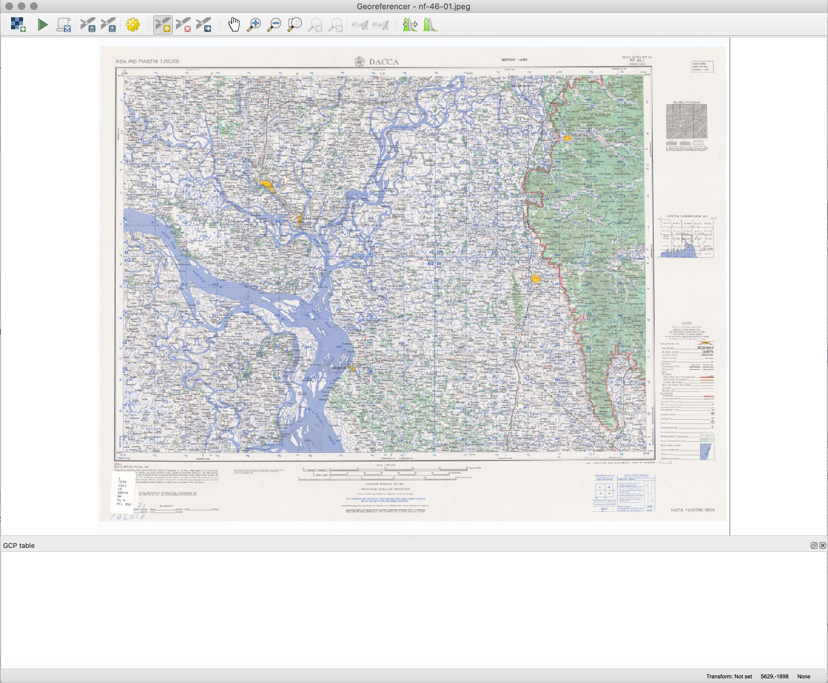 Map in Georeferencer canvas