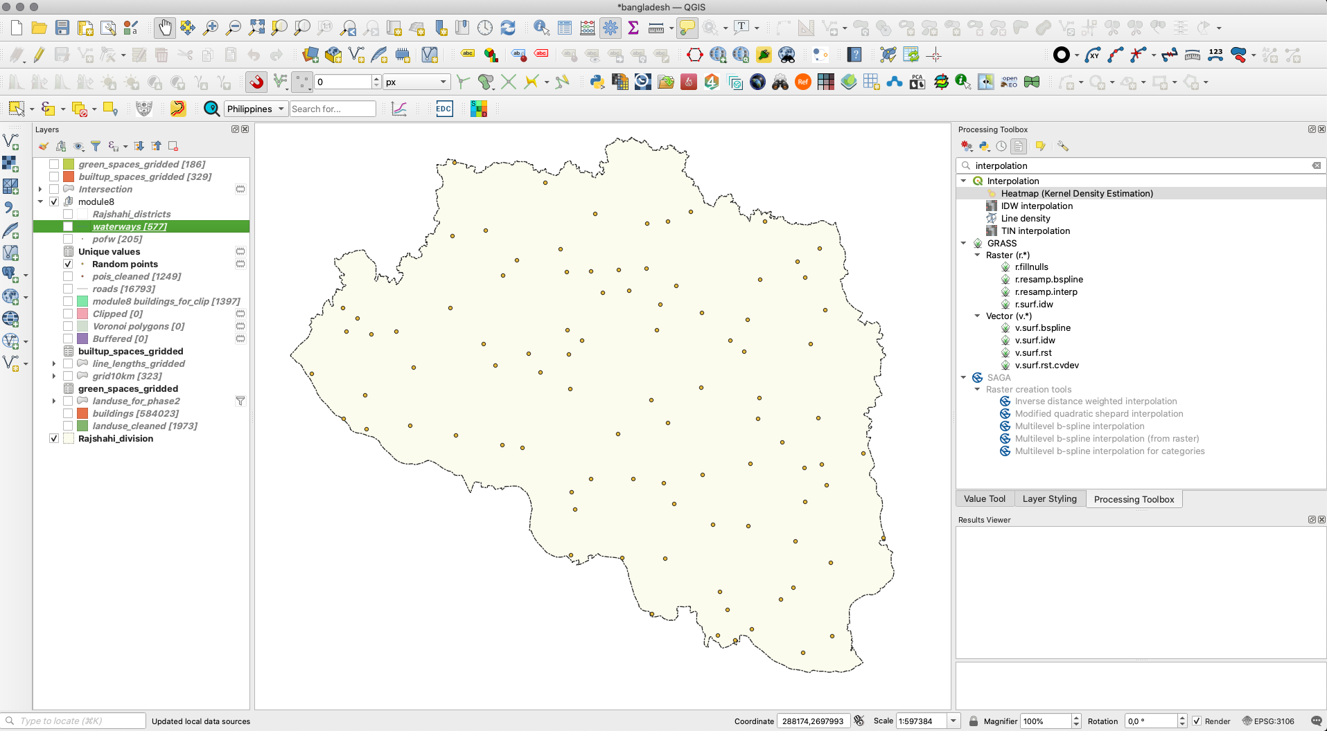 Point data layer - randomly created within specified polygons