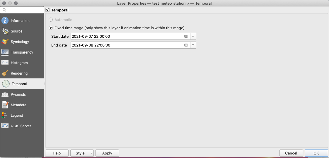 Setting temporal information to the raster dataset (7)