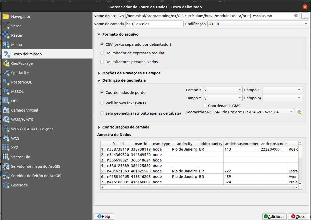 Carregando um arquivo CSV