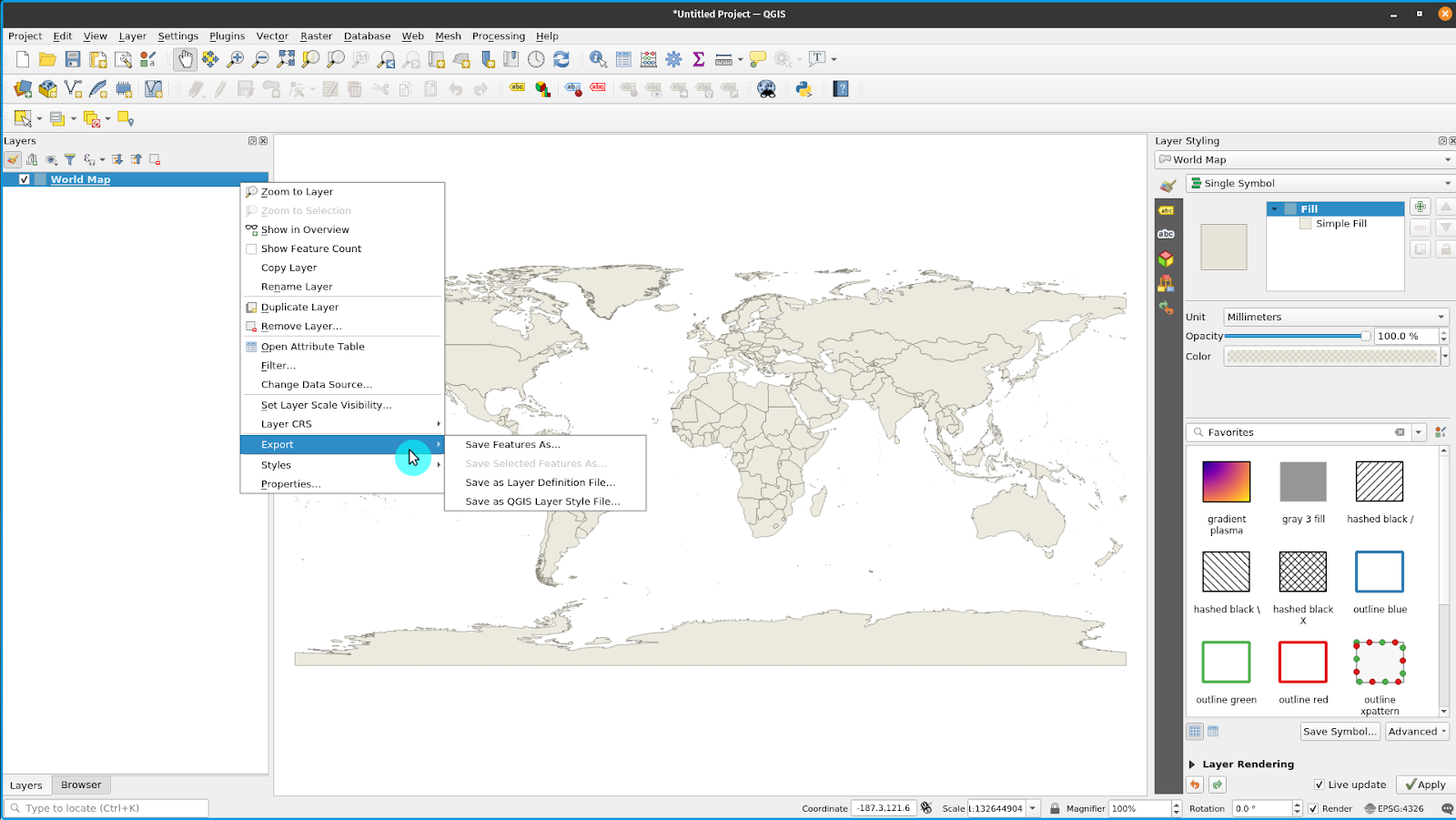 Exportando uma camada do QGIS