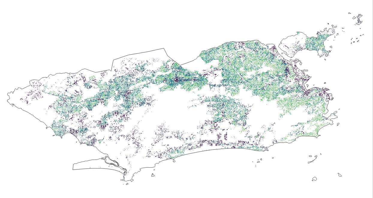 Densidade populacional da cidade do Rio de Janeiro