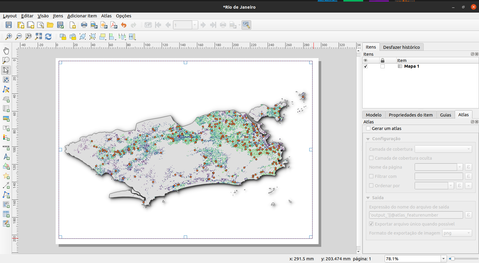 Adicionar mapa ao layout de impressão