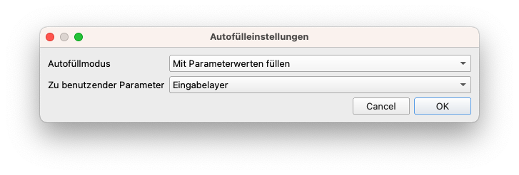 Autofülleinstellungen