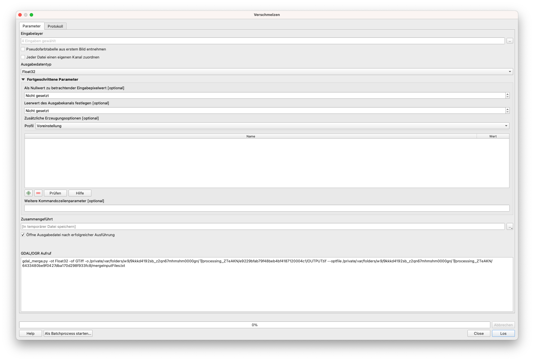 Parameter des Merge-Verarbeitungsalgorithmus