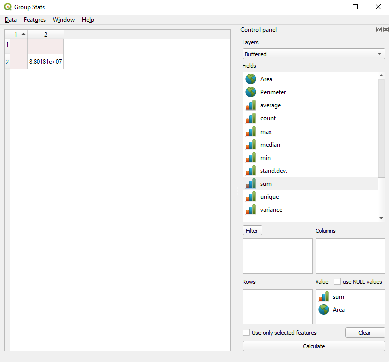 Calculate area for the newly obtained layer, then calculate using GroupStats the total sum