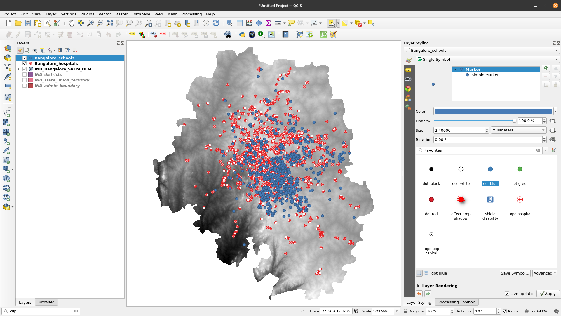 QGIS Interface with all layers loaded