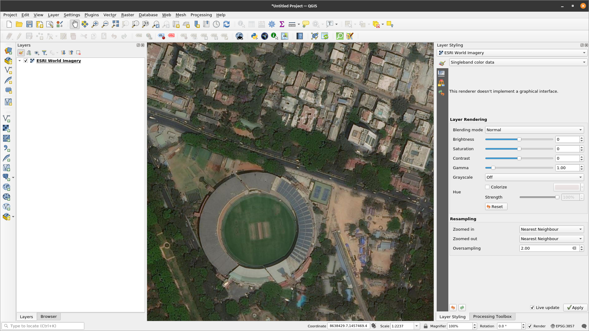 ESRI World Imagery layer zoomed in