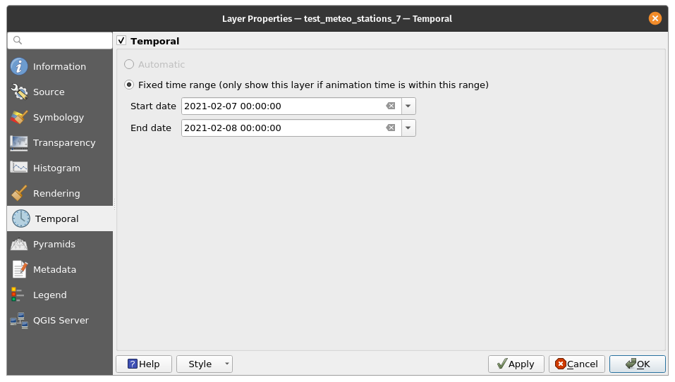 Setting temporal information to the raster dataset (7)