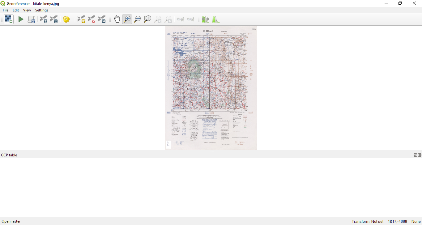 Map in Georeferencer canvas