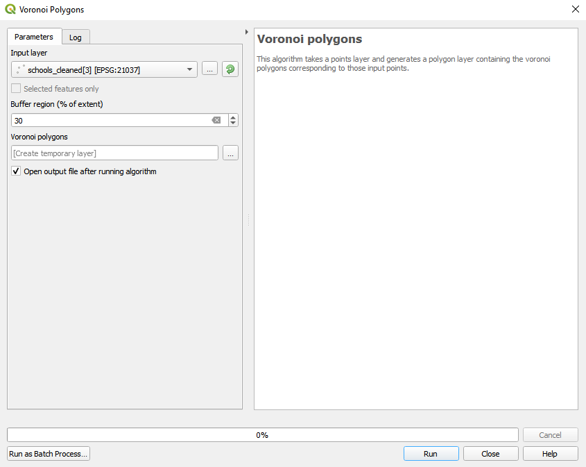 Running the Voronoi polygon algorithm