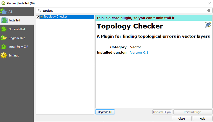 Topology checker plugin