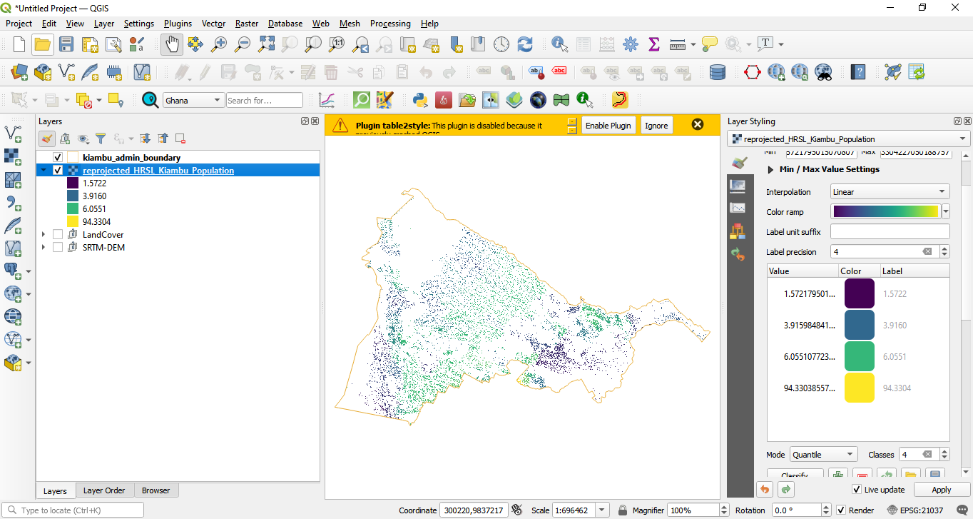 Batch processing to reproject the land cover rasters