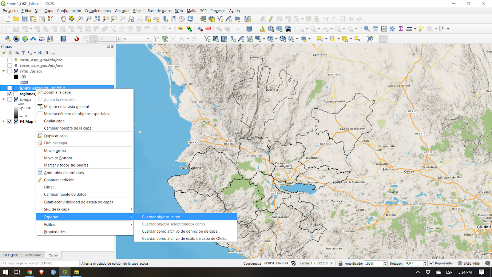 Exporting a layer from QGIS