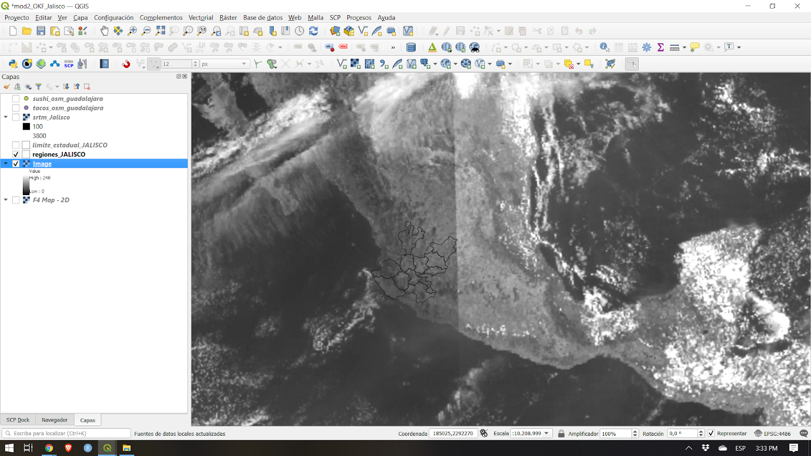 Flood hazard map from WMS loaded in QGIS