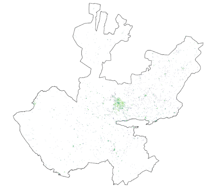 Population density of Jalisco, México