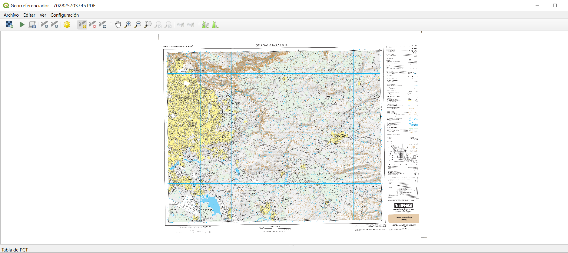 Map in Georeferencer canvas