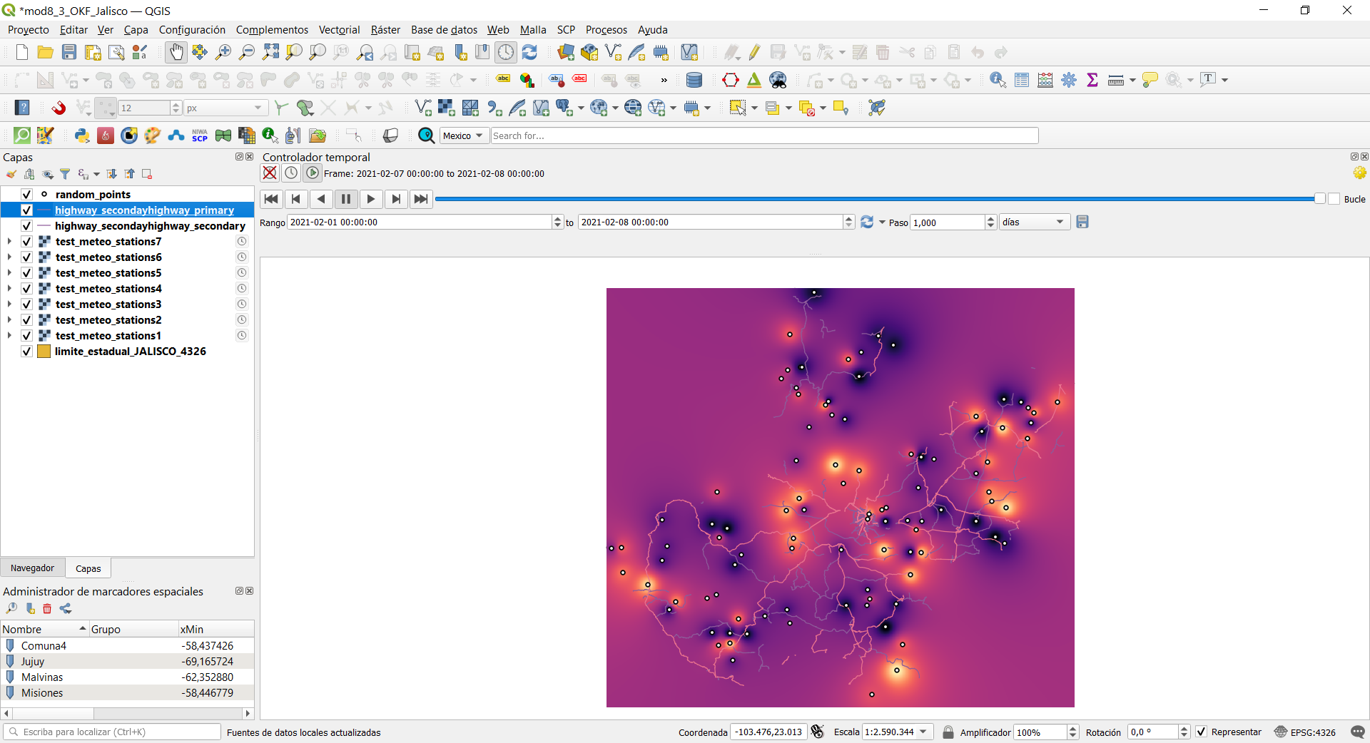 Selecting other layers to be visible in the temporal animation