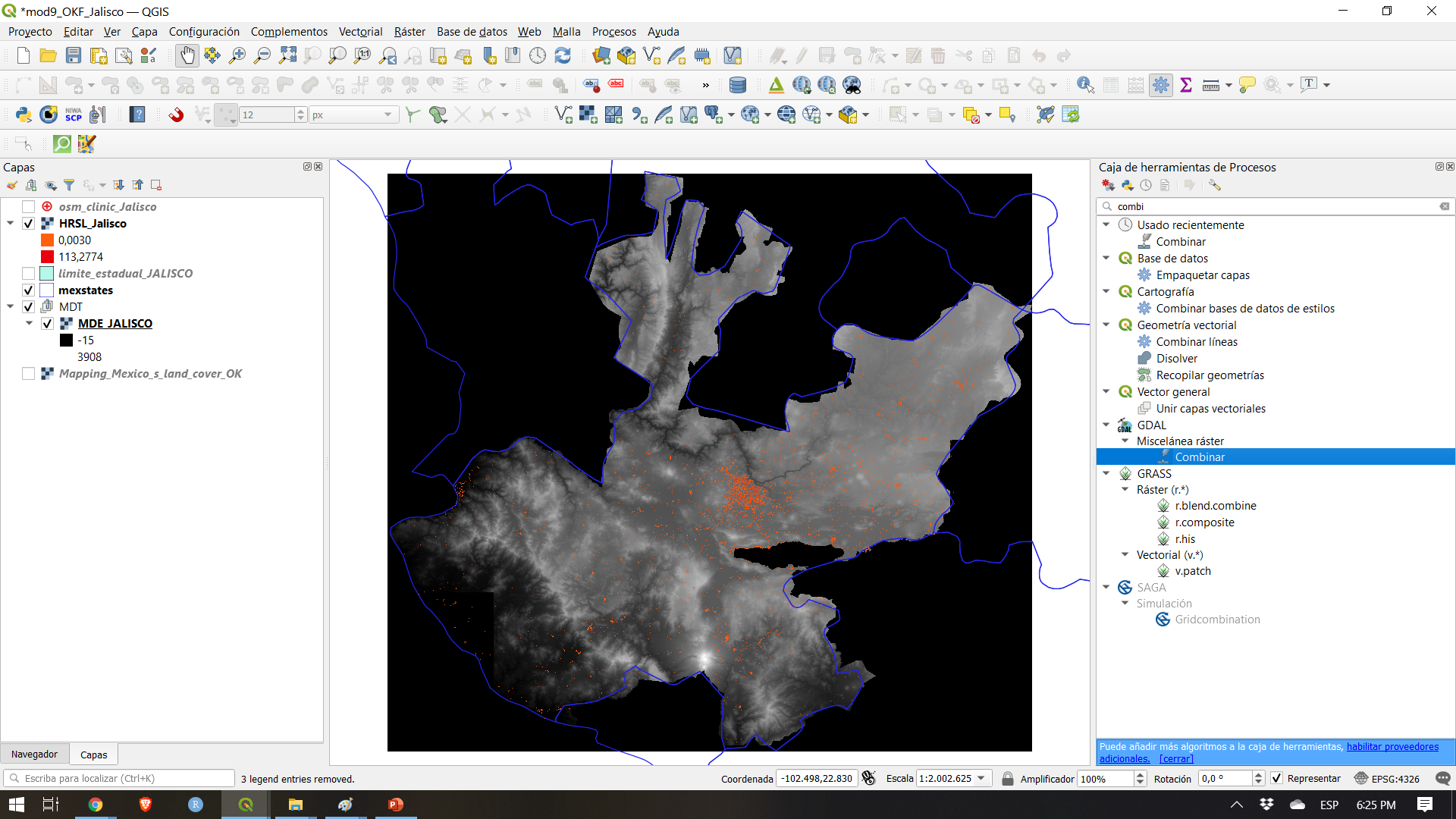 Finding the GDAL merge tool in the Processing Toolbox