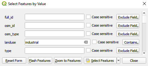 Figure 8.26a - Select landuse fclass = industrial