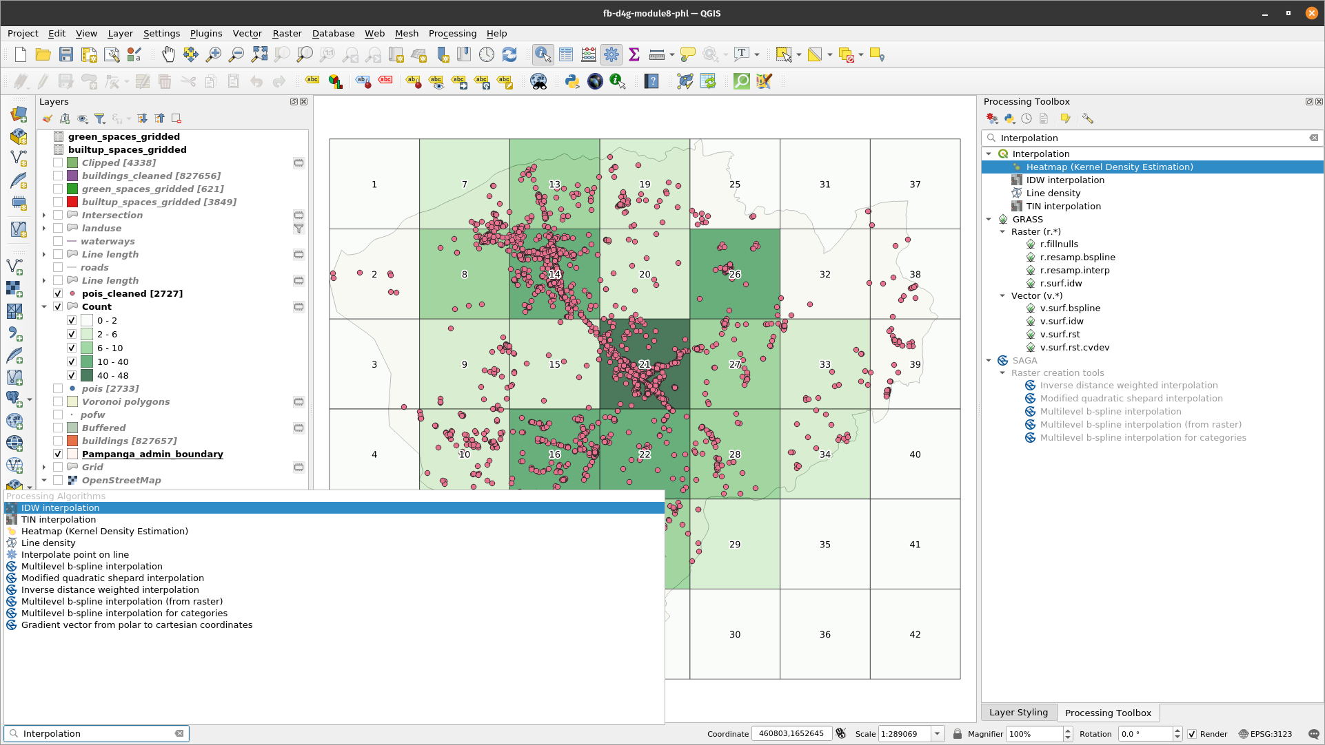 Interpolation methods available in QGIS