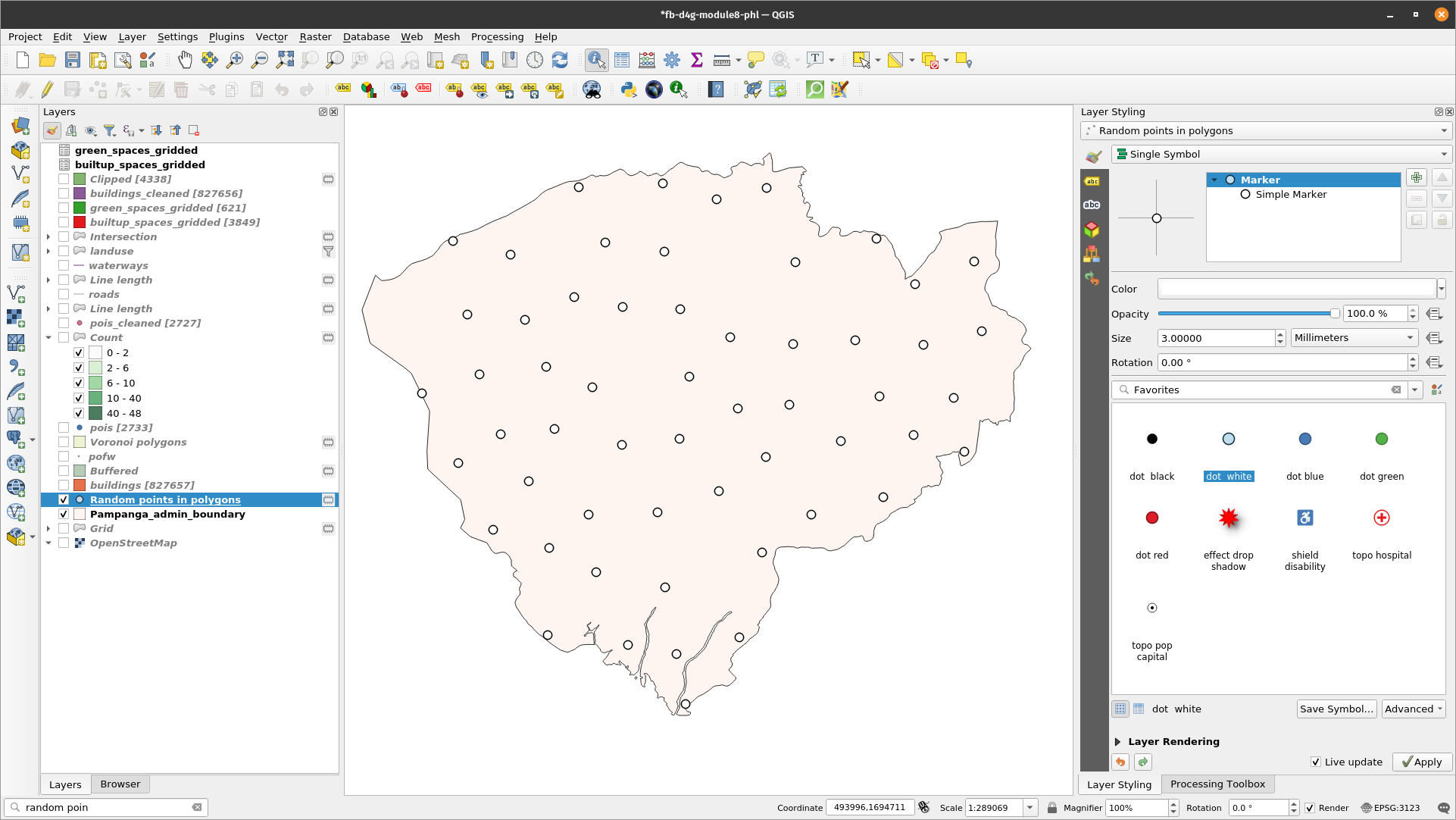 Point data layer - randomly created within specified polygons