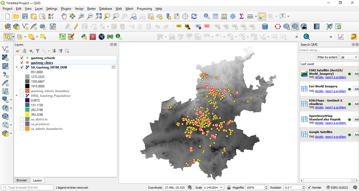 QGIS Interface with all layers loaded