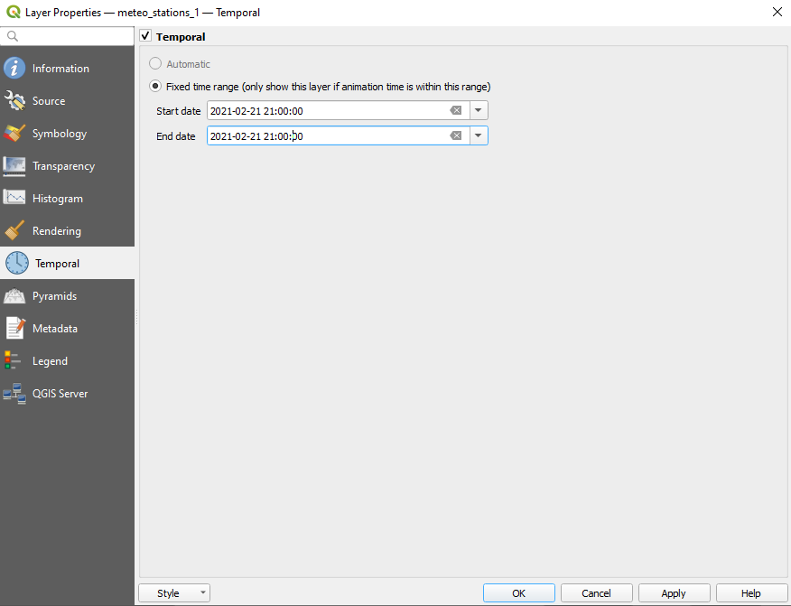 Setting temporal information to the raster dataset (1)