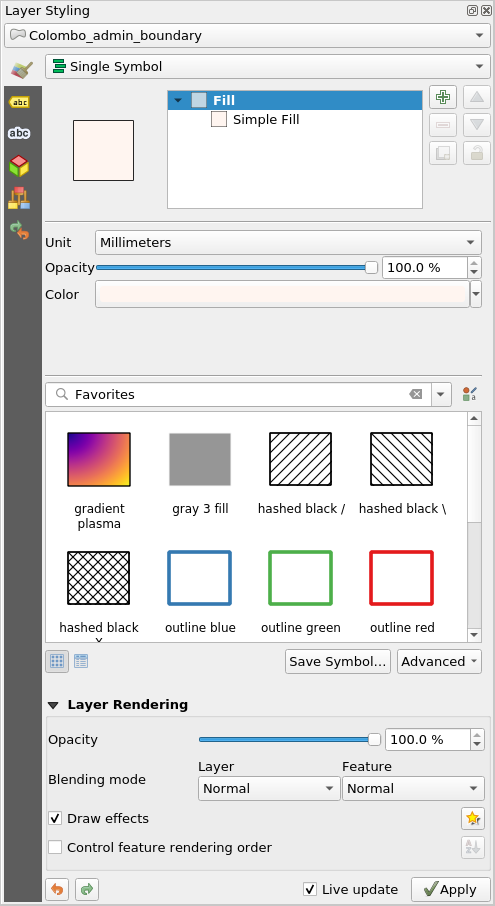 Layer Properties window and Symbology menu