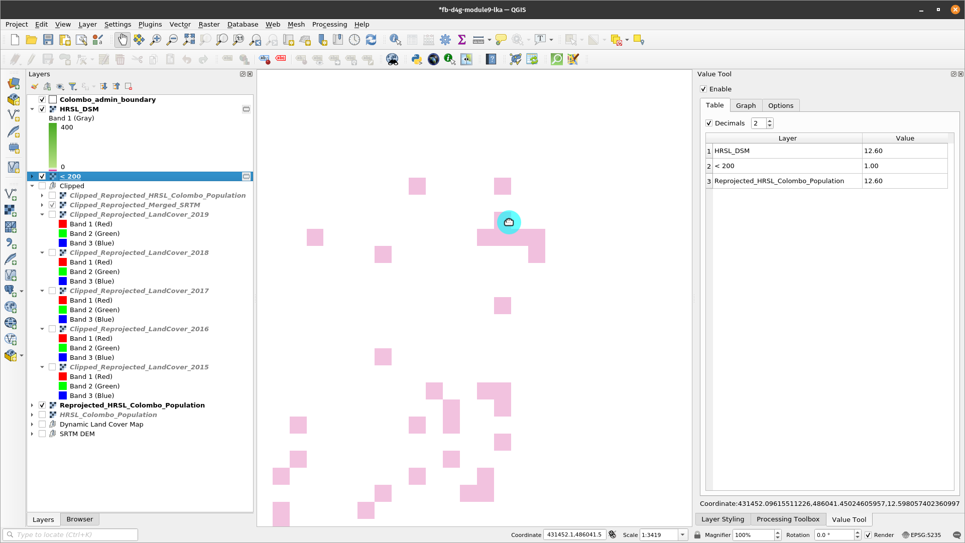 Using Value Tool to check results of Raster Calculator