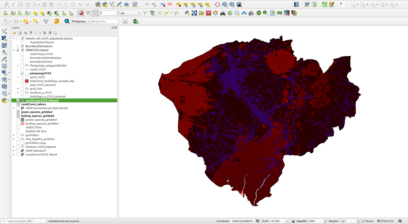 QGIS gán màu ngẫu nhiên cho các giá trị pixel