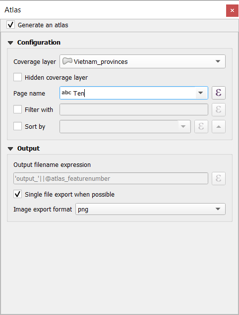 Chọn Coverage Layer