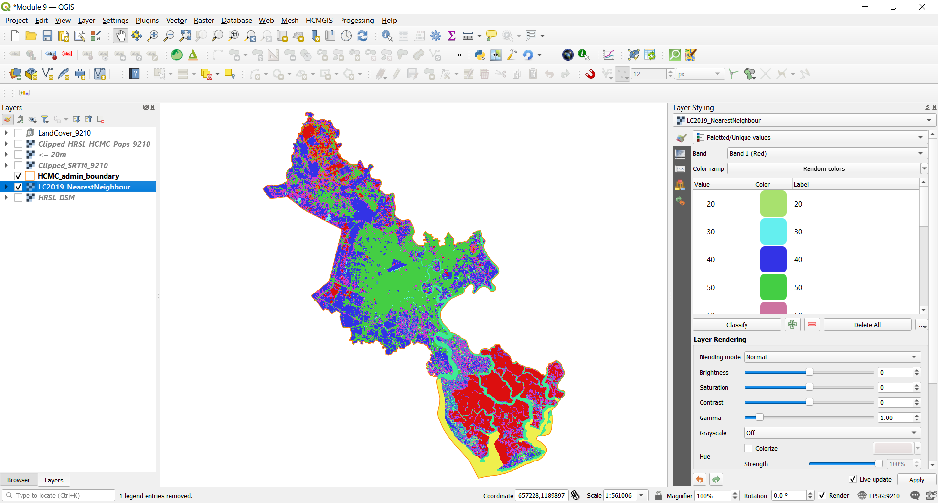 Resampling Land Cover sử dụng Nearest Neighbour